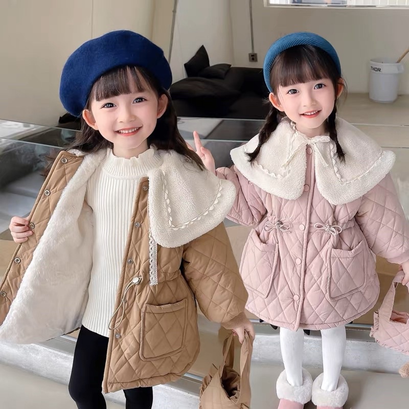 Girl coat import Barbie kids jacket winter hangat musim dingin jaket anak inner bulu thermal cewek perempuan korean style kawai kawaii