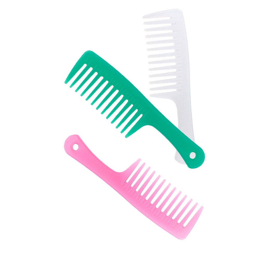 Yamata Sisir Rambut Keriting Pegangan Lubang Gantung / Sisir Gigi Lebar Mengurangi Rambut Kusut Besar Salon Profesional / Sisiir Jumbo