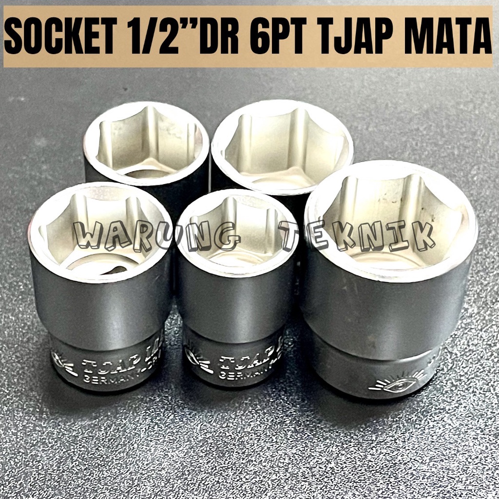 TJAP MATA SOCKET 1/2&quot; DRIVE 6 POINT KUNCI SOK SHOCK EYE BRAND 8 10 12 13 14 16 17 18 19 21 22 24 26