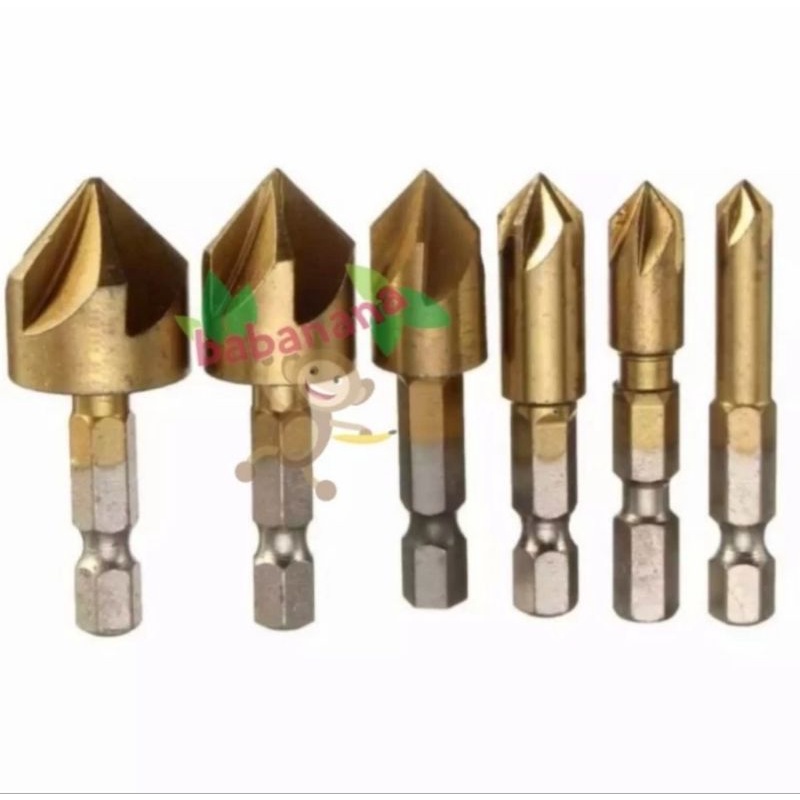 Mata Bor 6pcs kayu alumunium set 6-19mm HSS drill bit lubang hole saw