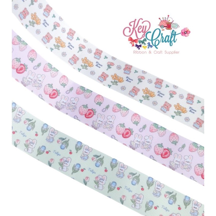 

Pita Grossgrain motif bunny teddy cute size 3,8cm