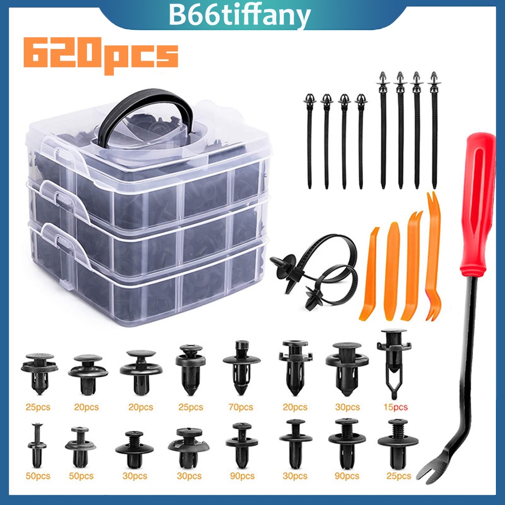 620Pcs/set Klip Mobil Hibrida Pengikat Pintu Trim Bumper Rivet Retainer Cocok Untuk Fender Fasteners Clip