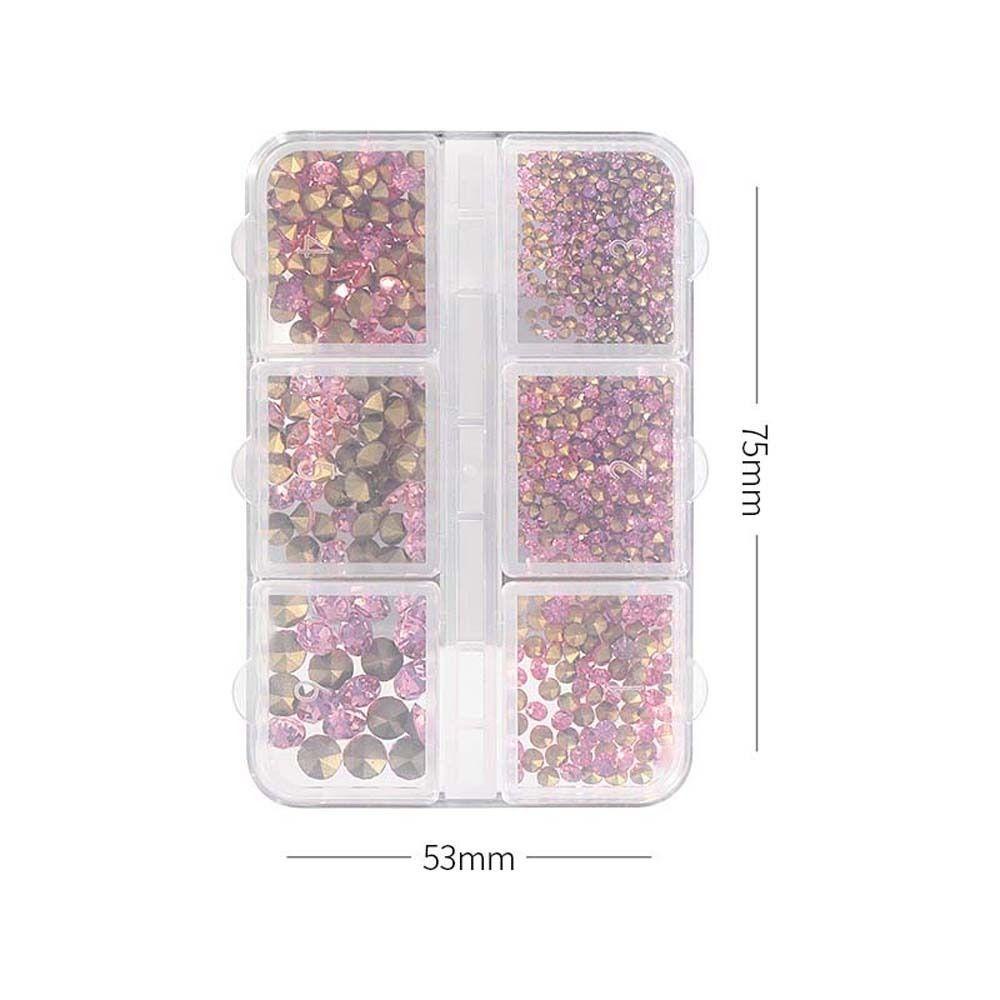 Mxbeauty Nail Rhinestones Wanita Salon Kuku Jepang Nail Art 3D Nail Drills Ukuran Campur Runcing Bawah Nail Drills