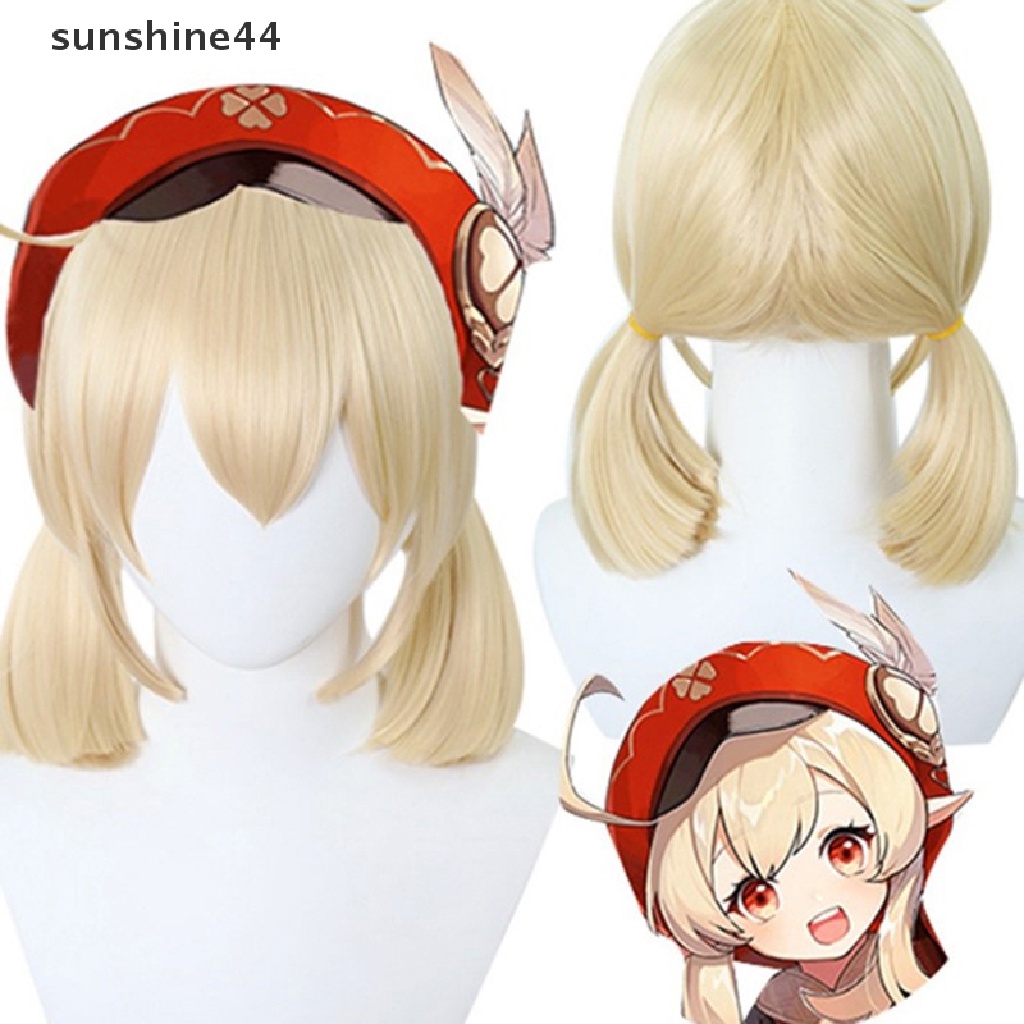 Sunshine Wig Game Genshin Impact Cosplay Props Wig Klee Wig Cosplay Golden Wig Lembut Wig Cewek Sweet Girl Wig Pendek Hanya Untuk Perempuan.