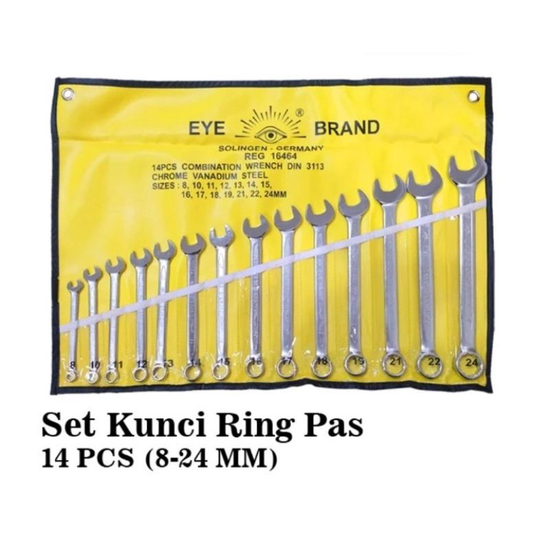 Kunci ring pas set 14 pcs 8 - 24 mm TJAP MATA original