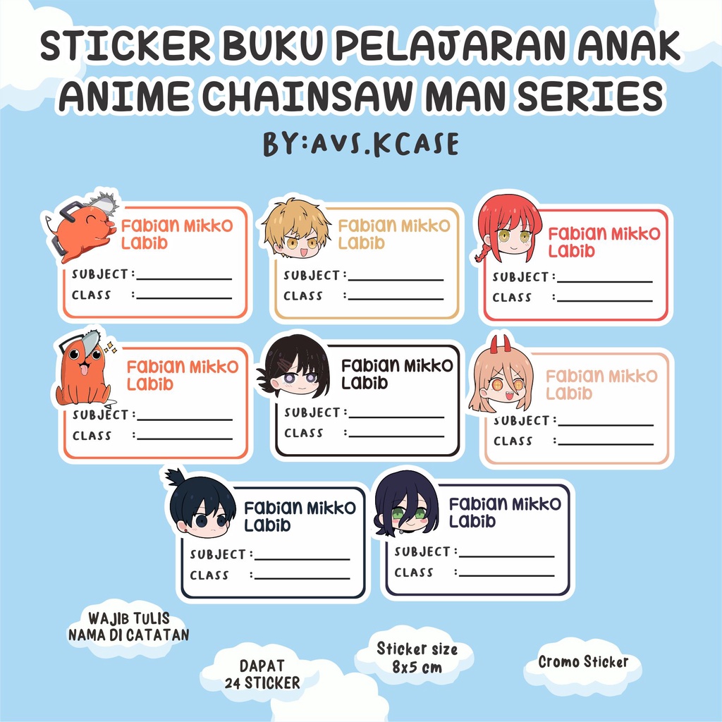 

CHAINSAW MAN ANIME STIKER BUKU