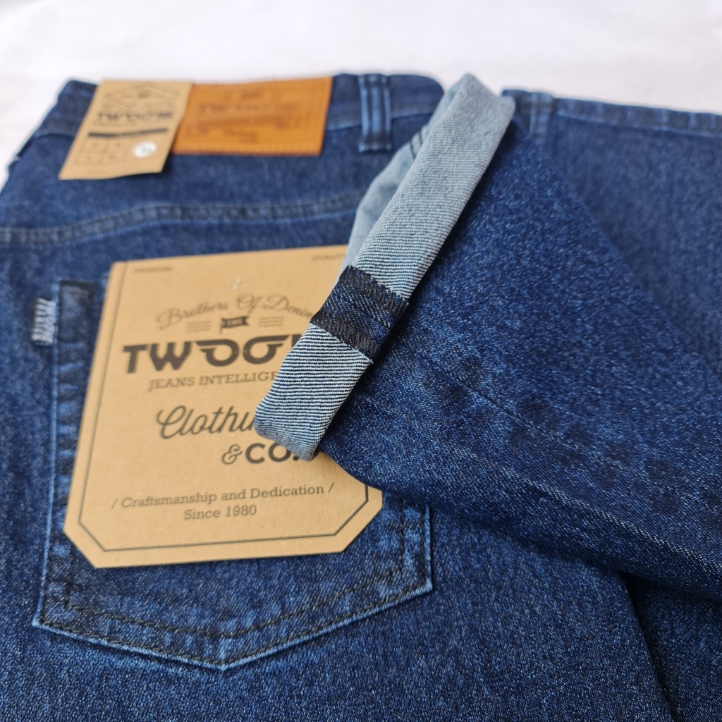 TWO ONE DENIM Celana Jeans Pria Panjang Semi Slim Fit New Stretch Biowash Polos