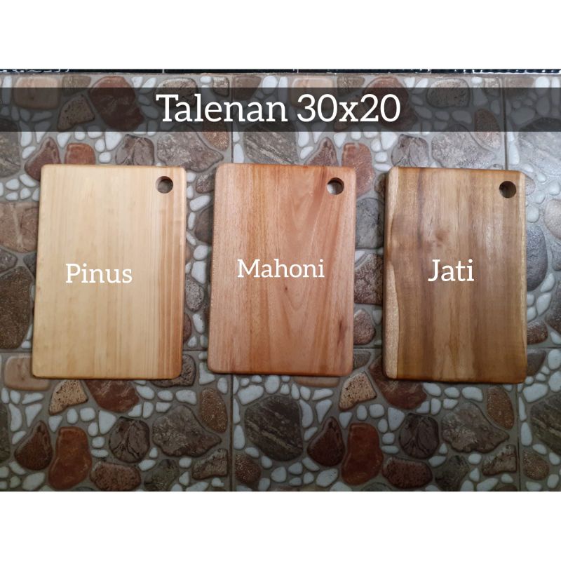 Talenan Kayu Jati / Talenan Kayu Mahoni Kayu Utuh ukuran 30x20cm