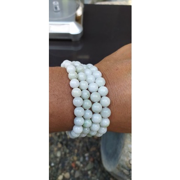 Natural Gelang Batu Giok Putih Ice Jade Aceh