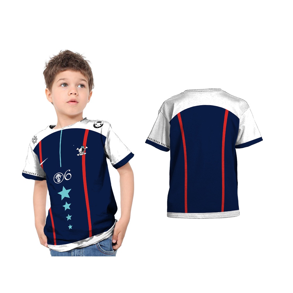 301KIDS - Baju Kaos Anak Jersey One Piece x Nike Fan Art Franky Olahraga Full Print