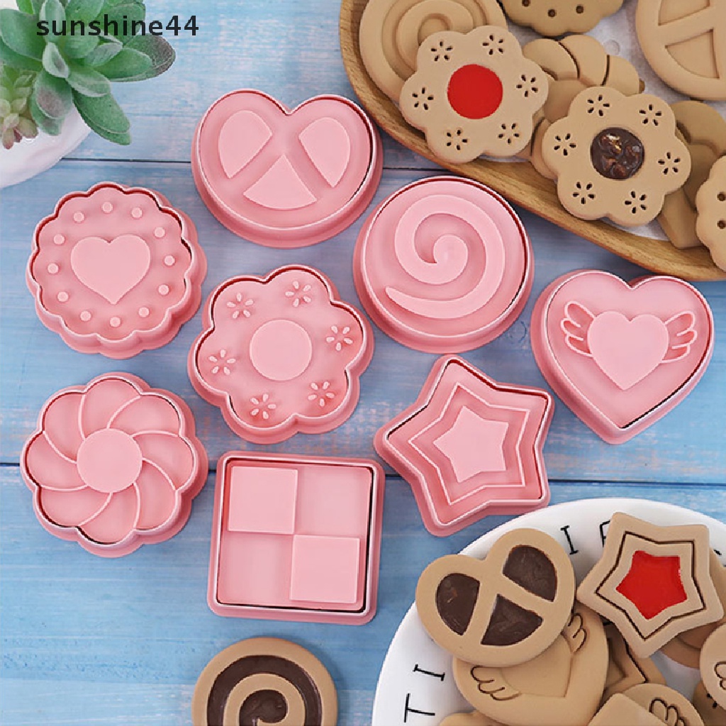 Sunshine 8pcs/Set DIY Kue Decorag Tools Kartun Biskuit Cetakan Cookie Cutters Set.