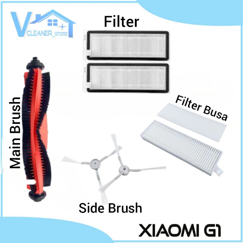 For Pengganti Robot Mijia Vaccum Cleaner Essential G1/MJSTG1 Side brush Refil Filter main brush Mop cloth Kain pel Xiaomi G1