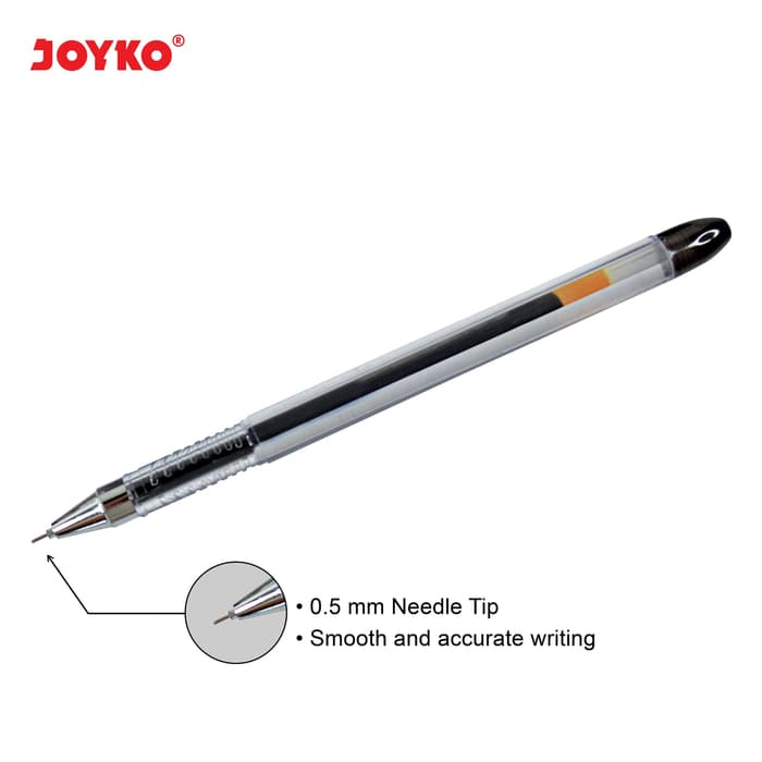 Gel Pen / Pulpen / Pena Joyko GP-243 / Whiz Gel / 0.5 mm / Hitam
