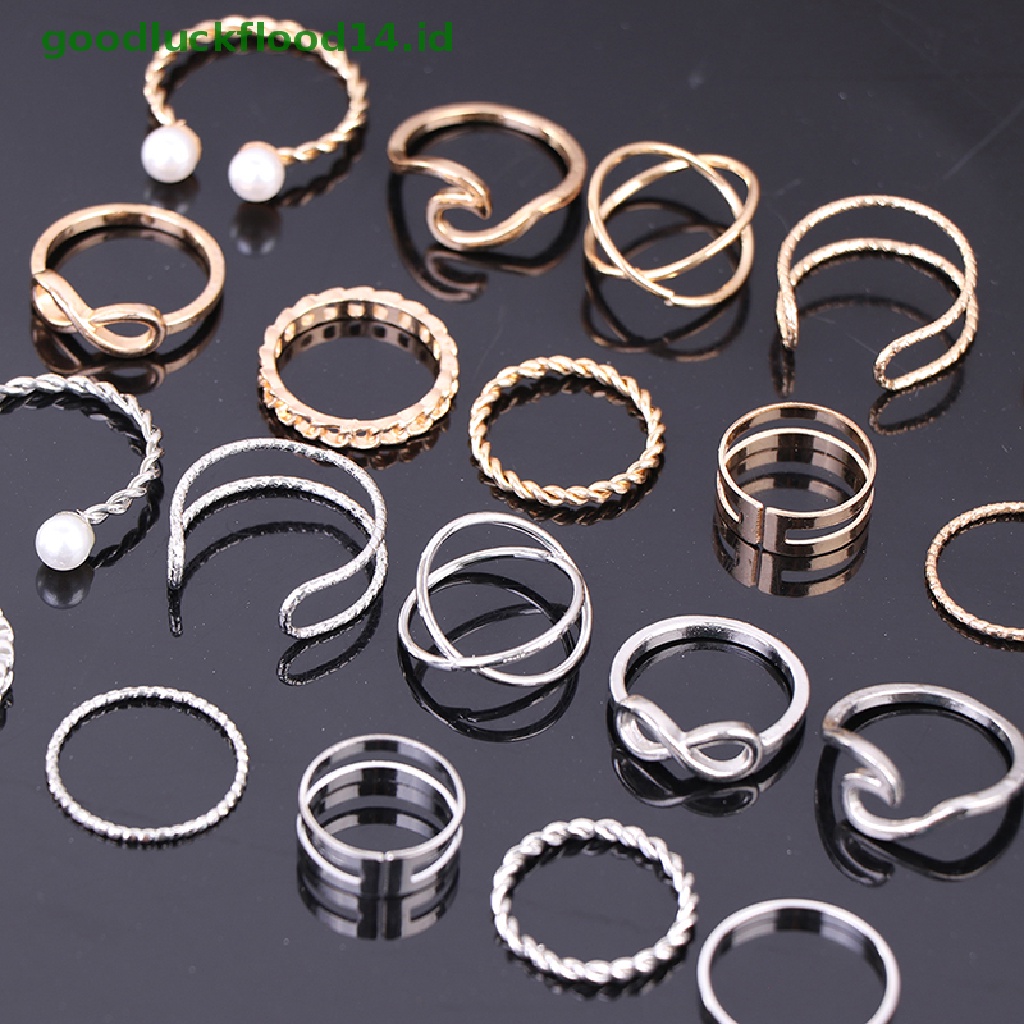 [GOOGFOUR] 10pcs/set Cincin Kepribadian Fashion Wanita Hadiah Perhiasan [TOP]