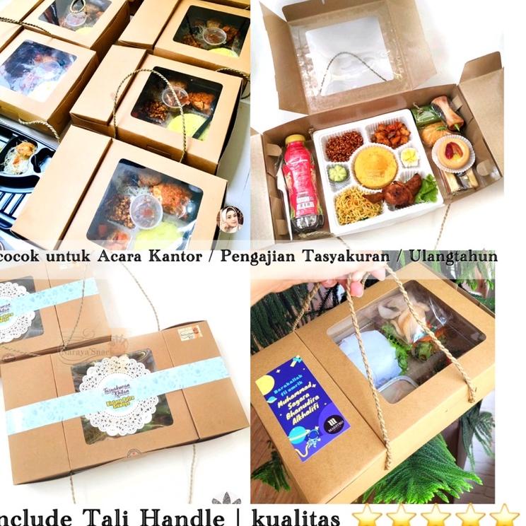 (COD )NEW_PRODUCT Kotak Nasi Premium Sekat dengan Tali Box Catering Jendela Box Hampers Sekat Premiu