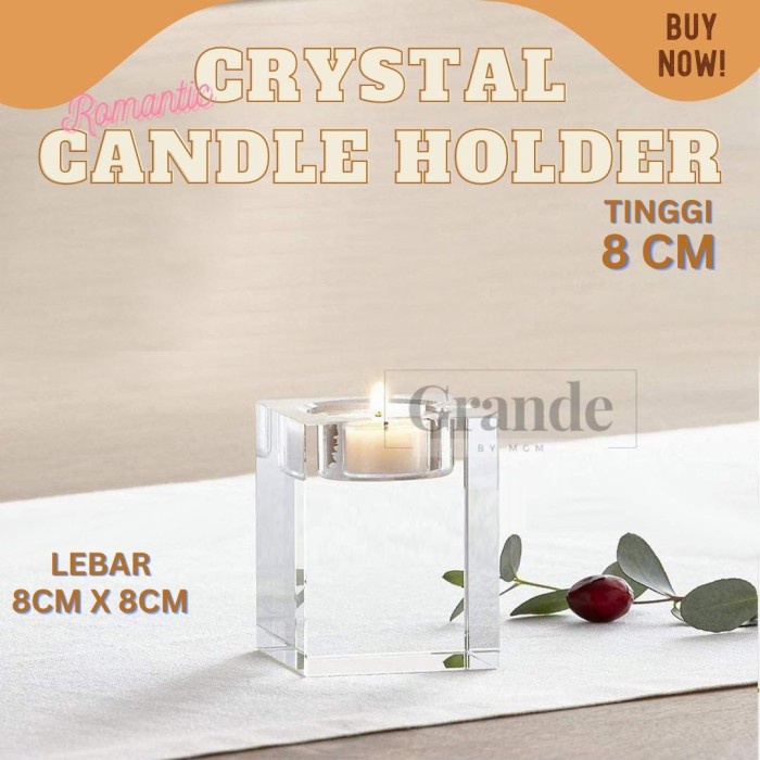 Romantic candle holder Tempat Lilin kristal Tinggi 8CM Lebar 8CM