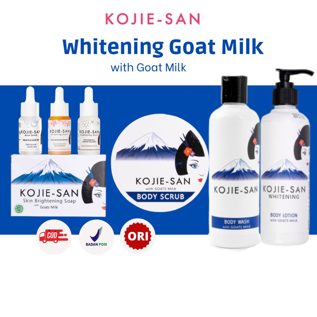 Jual Kojie San Goat Milk Soap Body Wash Body Lotion Body Scrub Serum