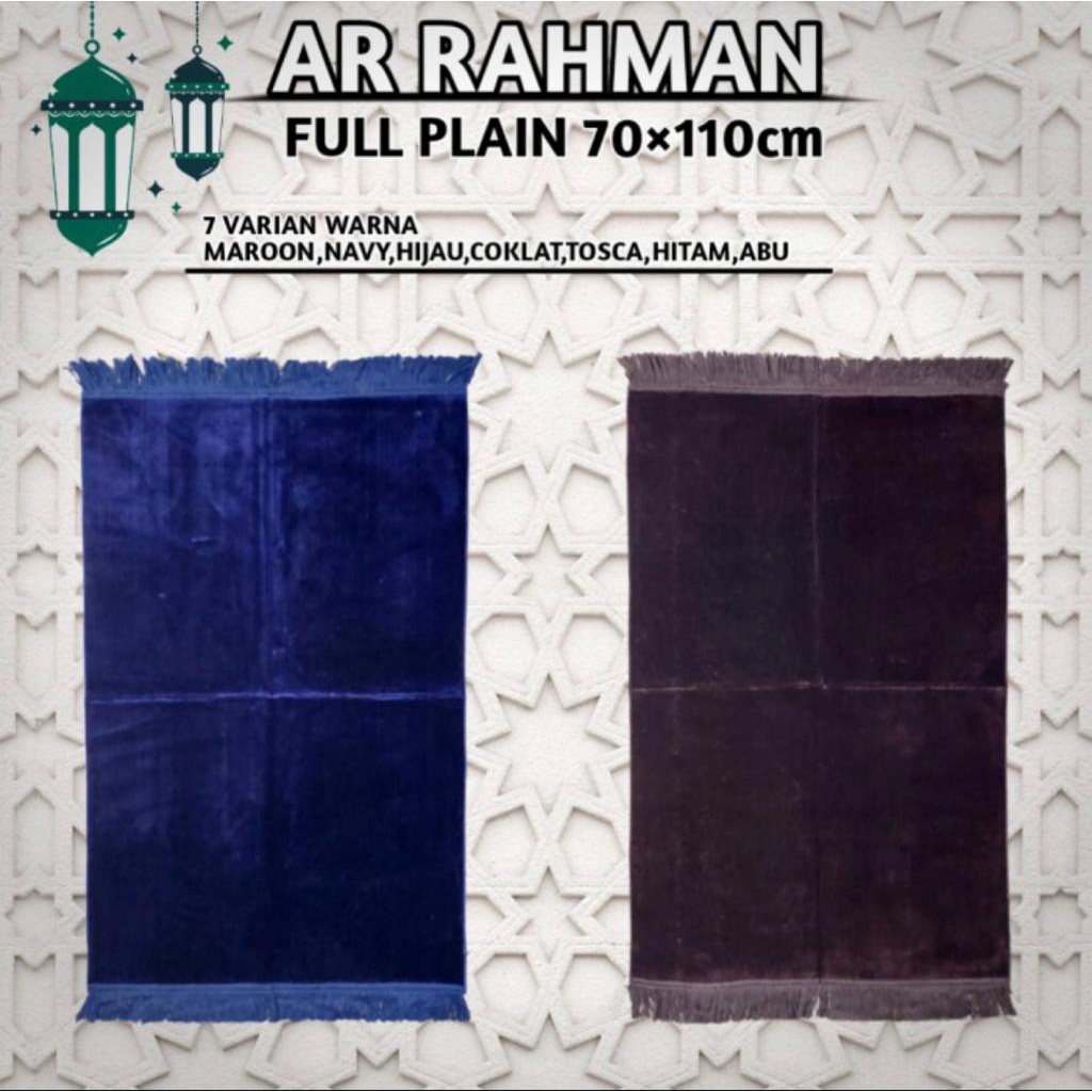 Sajadah Turkey AR RAHMAN Full Plain / Full Polos ( uk besar )