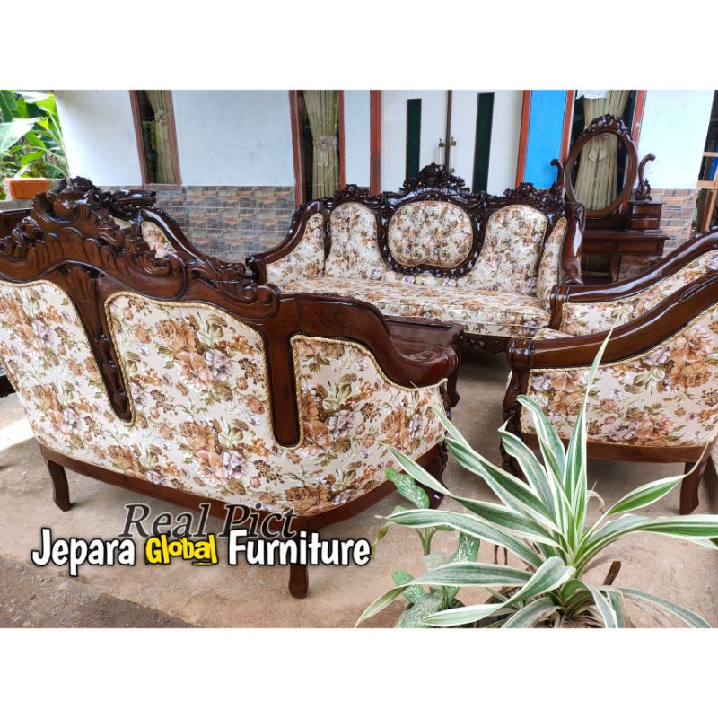 Kursi Tamu Ukir Jati ganesha shabbychic ( kursi tamu ukir mewah,kursi sofa ukir,sofa tamu ukir )