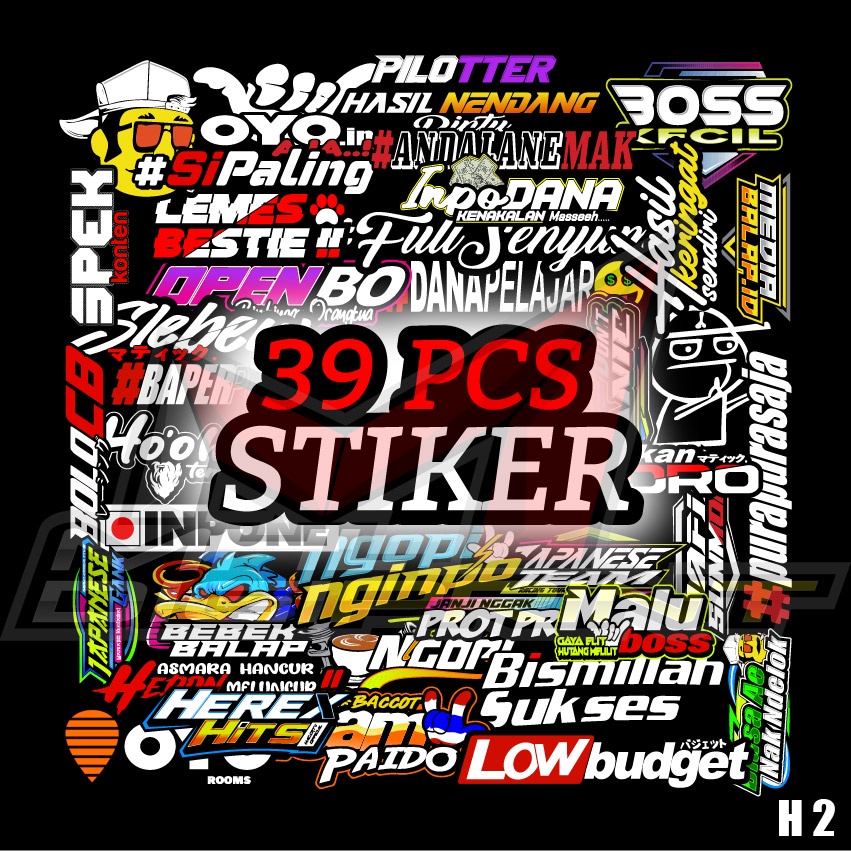 STIKER RACING KATA KATA VIRAL - ISI 39 PCS - KODE H2