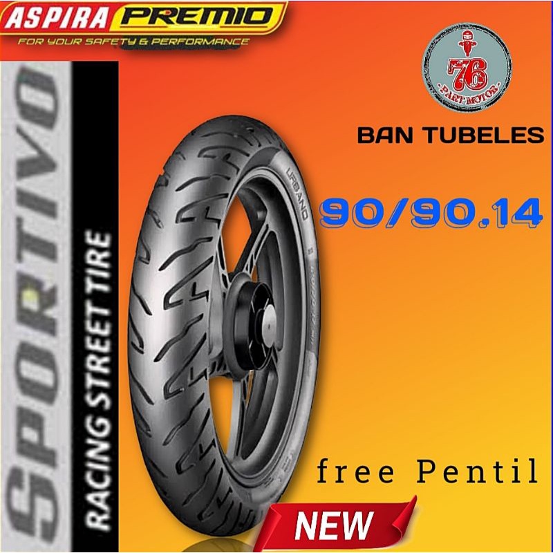BAN TUBELESS ASPIRA PREMIO SPORTIVO 90/90.14 FREE PENTIL