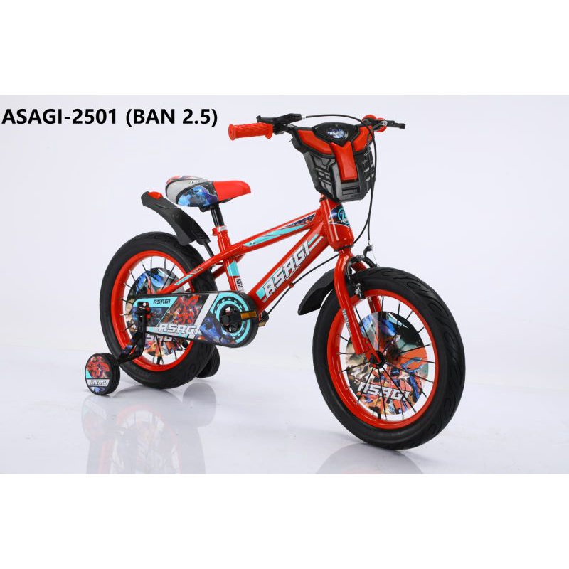 Sepeda BMX UKURAN 16 &quot; boy  Ban POMPA Karet untuk anak 5 sd.7 thn  roda bantu lengkapSESUAI GAMBAR  YANG DIPAJANG16 inch besar