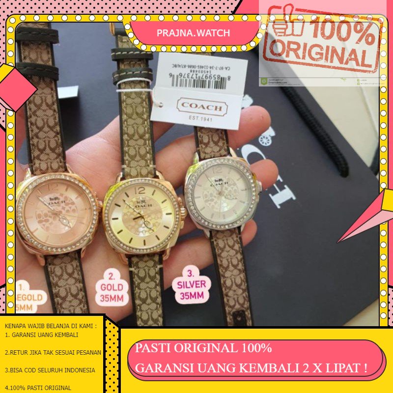 ORIGINAL JAM TANGAN WANITA CEWEK COACH WANITA ANTI AIR KULIT ORIGINAL ORI 100% TERBARU