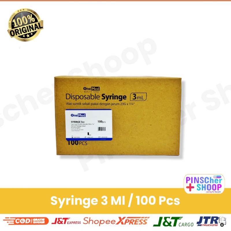 Syringe 3 Ml Spuit Disposable Isi 100 Pcs / Box