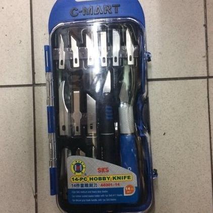 

Hobby Knife 14Pcs Pisau Ukir Set 14Pcs Cmart Carving Pahat Ukir Cmart