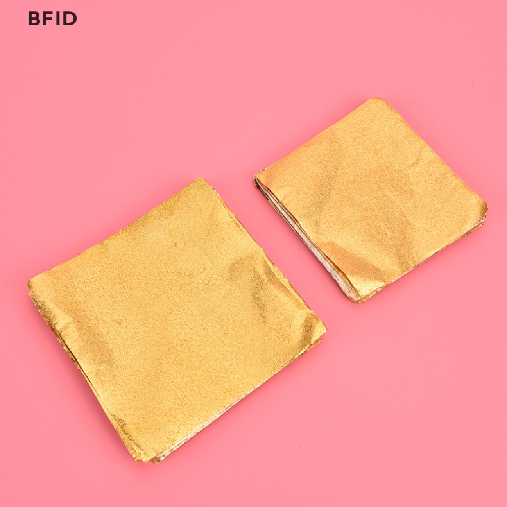 [BFID] 100pcs/pack Golden Aluminium Foil Permen Coklat Cookie Wrapping Tin Paper Party [ID]