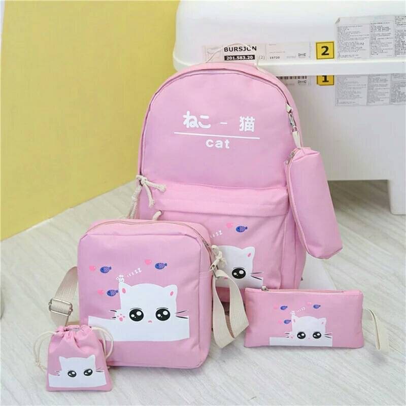 COD SALE 2.2 TAS RANSEL BATAM WANITA CANTIK ANNELO CAT TAS RANSEL CEWEK BACKPACK SEKOLAH REMAJA WANITA PEREMPUAN KOREA SMA RANSEL SEKOLAH MOTIF CAT