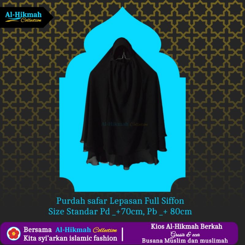 Cadar Purdah Safar Lepasan Al Hikmah Collection | Purdah Safar Lepasan | Cadar  Lepasan Full Sifon