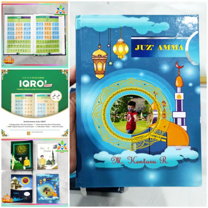 Iqra Costum Foto Dan Nama - Iqra Warna Mudah Di baca Costum - Iqra Hadiah Anak - Iqra Translate