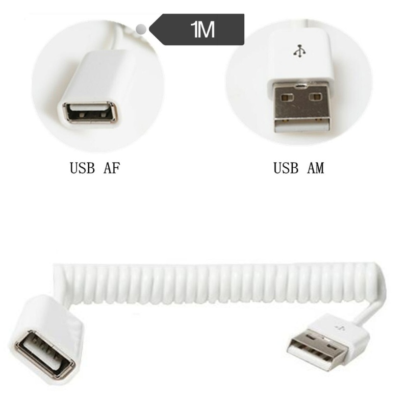 Zzz Upgraded Spring Extension Cable Retractable Extension Wire Cord 1m/3.3ft fitting Untuk Pengisian &amp; Transmisi Data PV