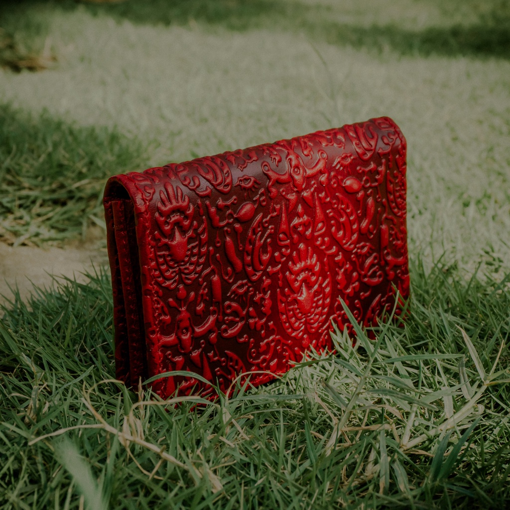 Berliano leather AKSARA WALLET, dompet kartu kulit sapi asli, dompet wanita