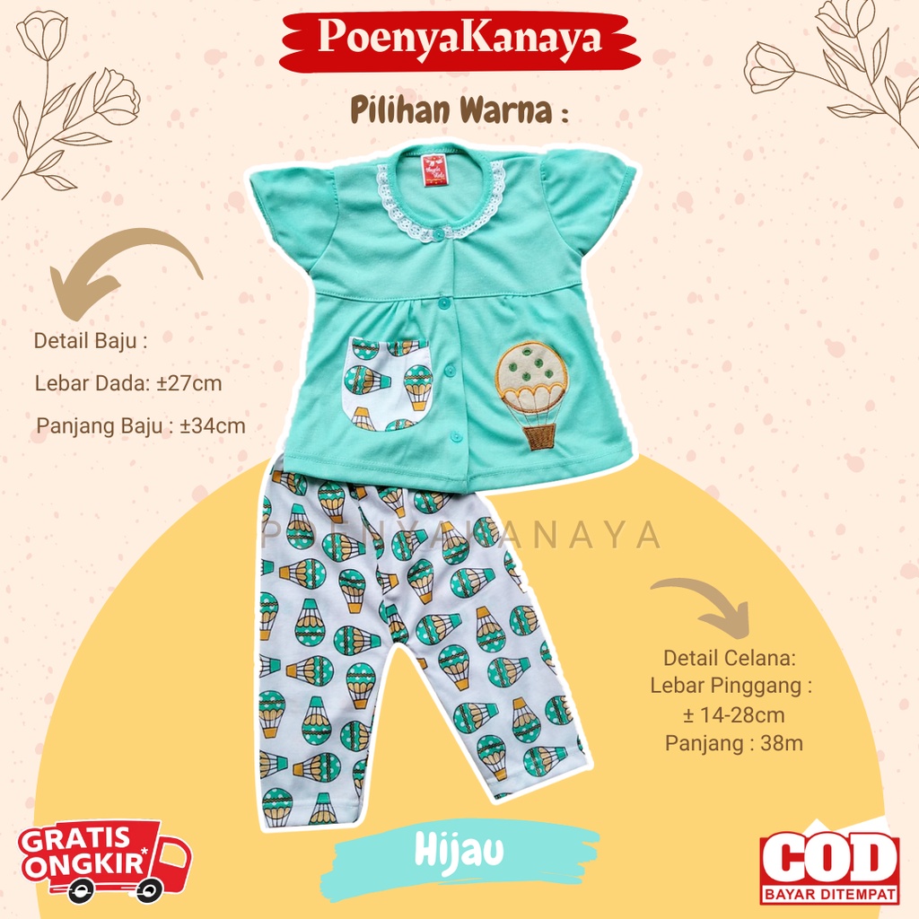 Setelan Baju Bayi Piyama Bayi Pendek Perempuan BALON UDARA Angela Kids Size 6-18 Bulan SPY58