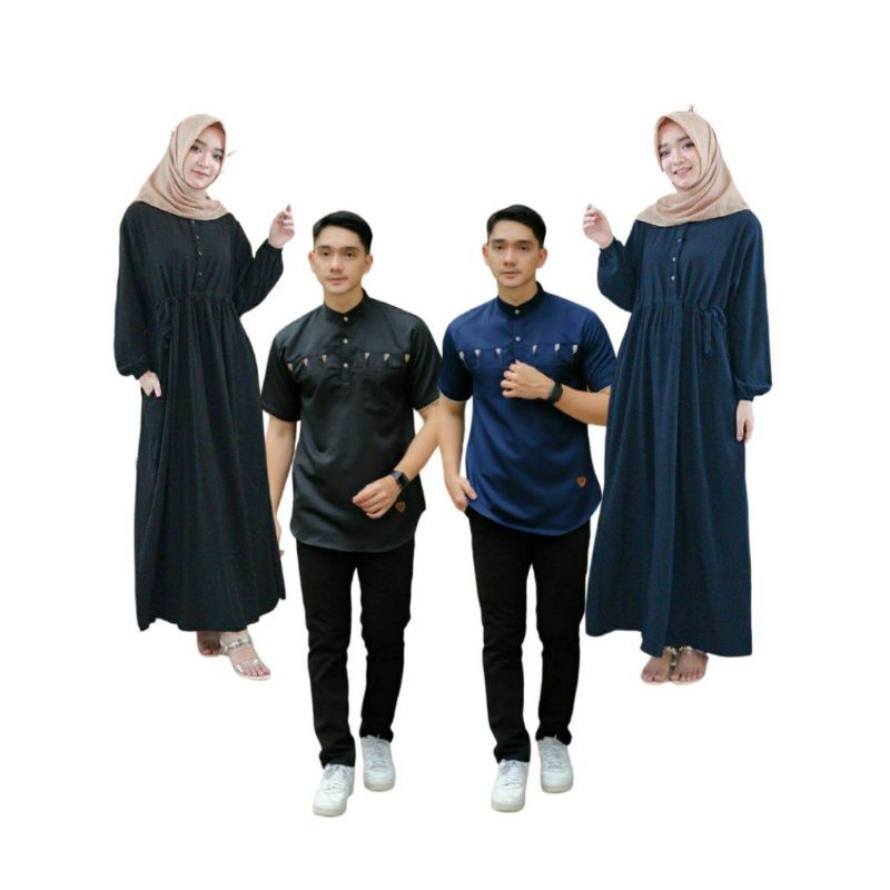 Nibras Couple Baju Koko Gamis Kapelan Suami Istri Ayah Ibu Bunda Kekinian Copel Terbaru 2023 Promo