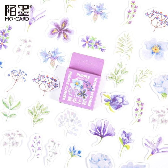 

Sticker Deco Sticker Journal Scrapbook Stiker Diary Purple Flower
