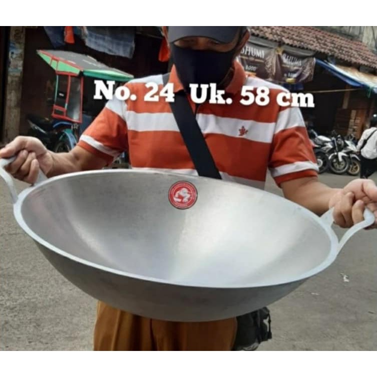 Wajan kuali penggorengan besar termurah alumunium tebal No.24 (58cm)