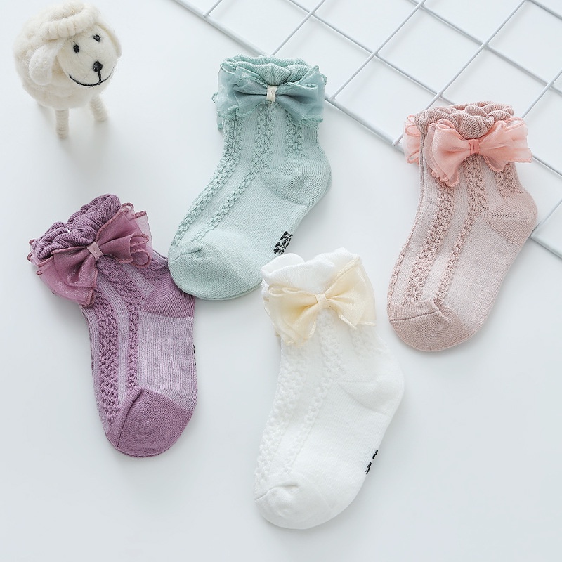 Kaos Kaki Anak Polkadot / Kaos Kaki Renda Bayi Anak / Kaos Kaki Pendek Anak / Kaos Kaki Pita Anak / Kaos Kaki Renda Bayi Perempuan Baby Girl Socks Kaos Kaki Newborn Kaos Kaki Bayi Baru Lahir