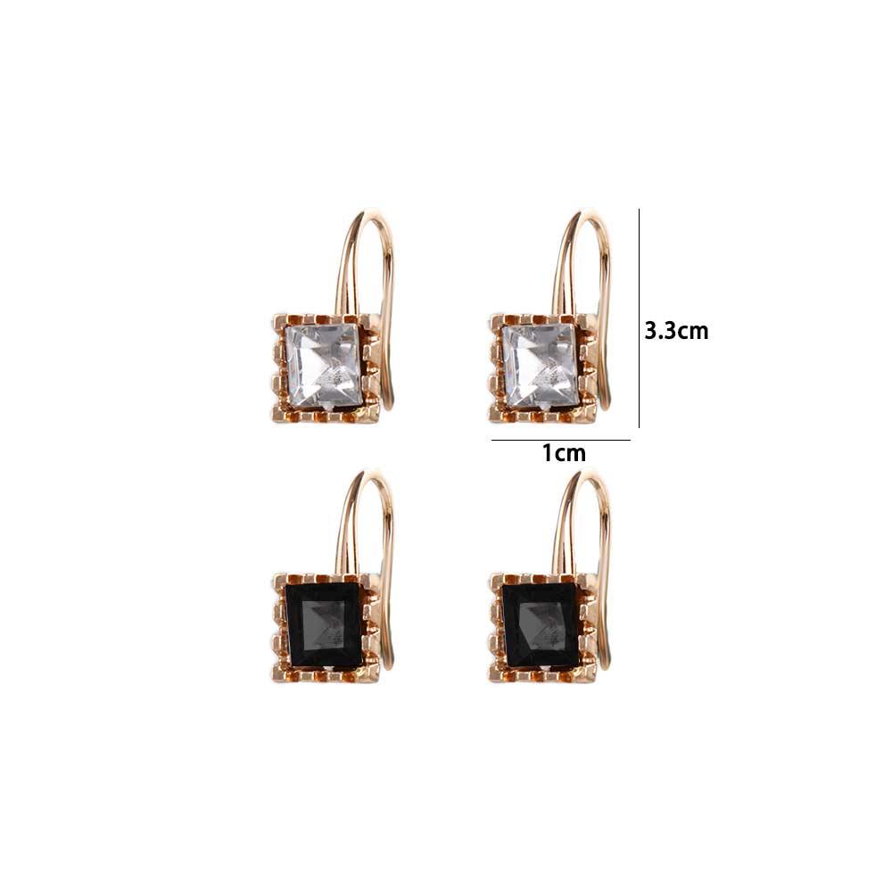 Mxbeauty Anting Wanita Trendy Geometris Lucu Kecil Elegan Hitam Putih Anting Gaya Korea