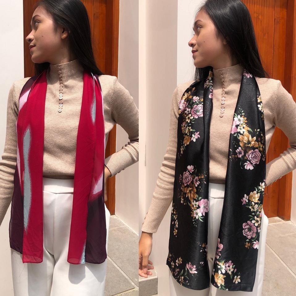 (COD )NEW_PRODUCT 21-28 SYAL wanita motif scarf leher scraft import korea fashion polos