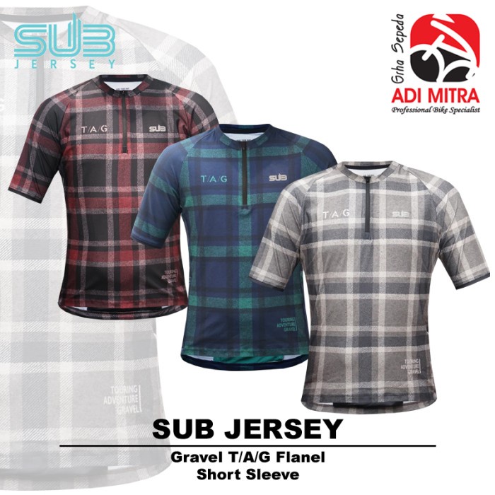 SUB Jersey Gravel TAG Flanel Short Sleeve Jersey Sepeda Gravel Series
