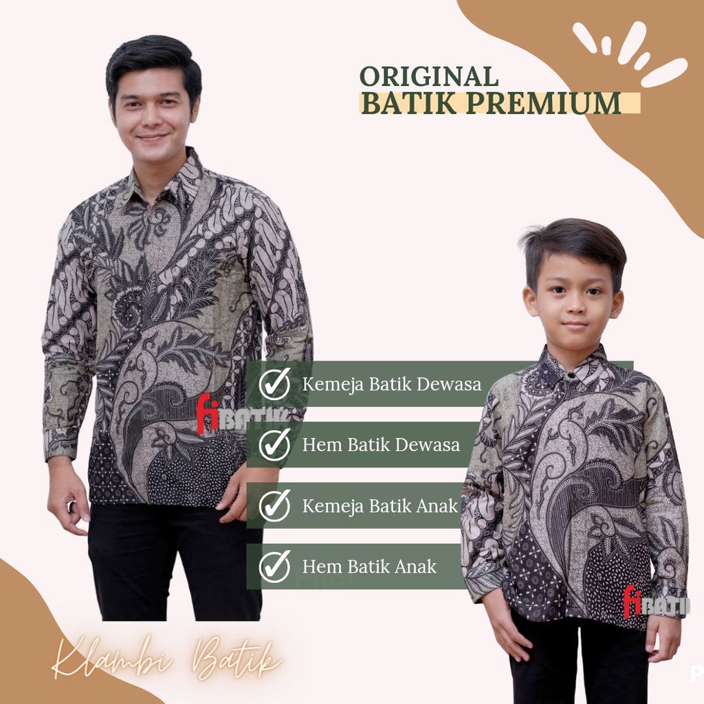 Kemeja Batik Pria Lengan Panjang Dan Pendek Couple Batik Anak Dan Ayah