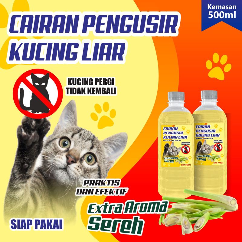 Cairan Pengusir Kucing Liar Ampuh kemssan  botol PET 500 m