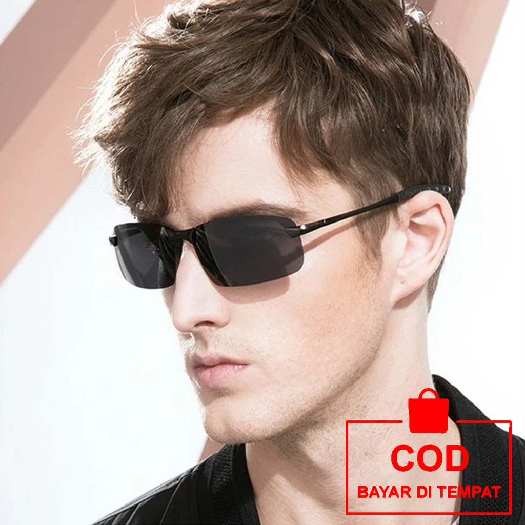 ✅COD Kaca Mata Kacamata Hitam Anti Radiasi Silau Polarized Potocromic Photocromic Sunglasses Aksesoris Fashion Gaya Korean Style Pria Cowo Cowok Korea Kece Keren Original