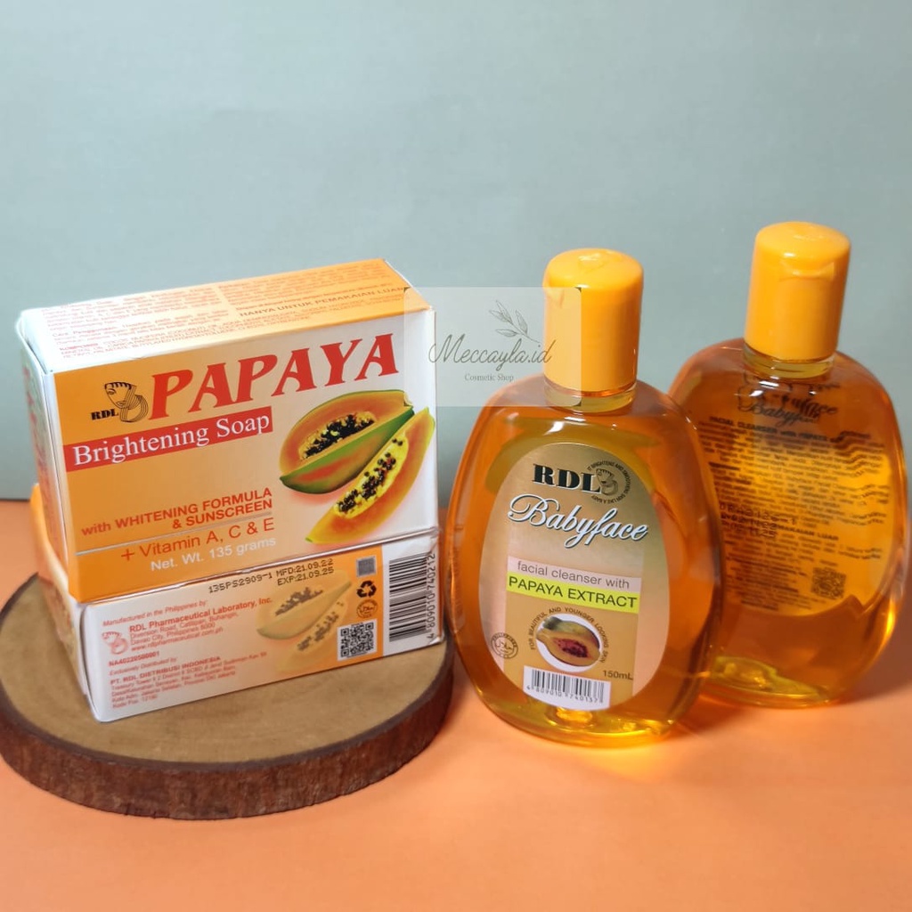 [ BPOM ] RDL Sabun Papaya Brightening / Baby Face Facial Cleanser & Sunblock