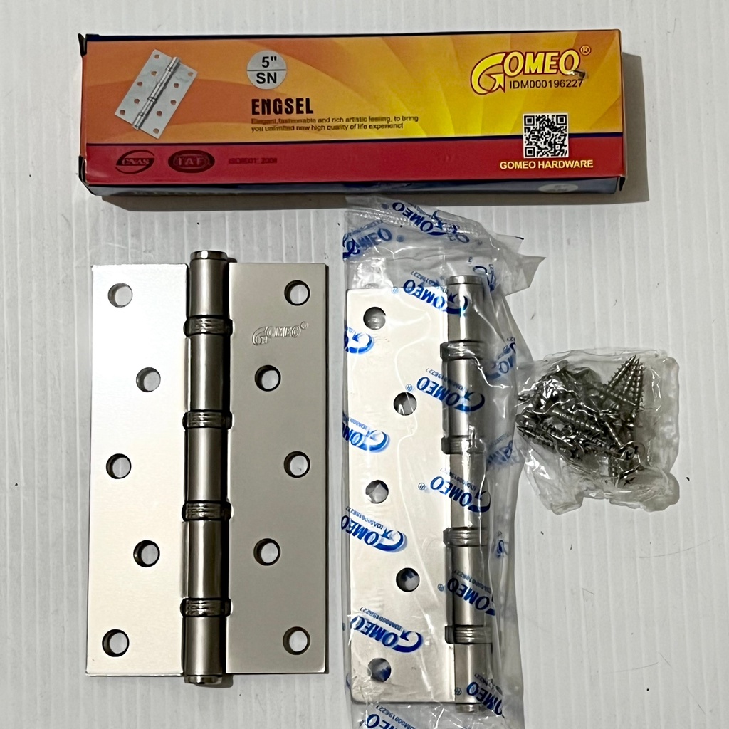 Engsel Pintu Bearing Tebal Gomeo SN Putih 5 Inch