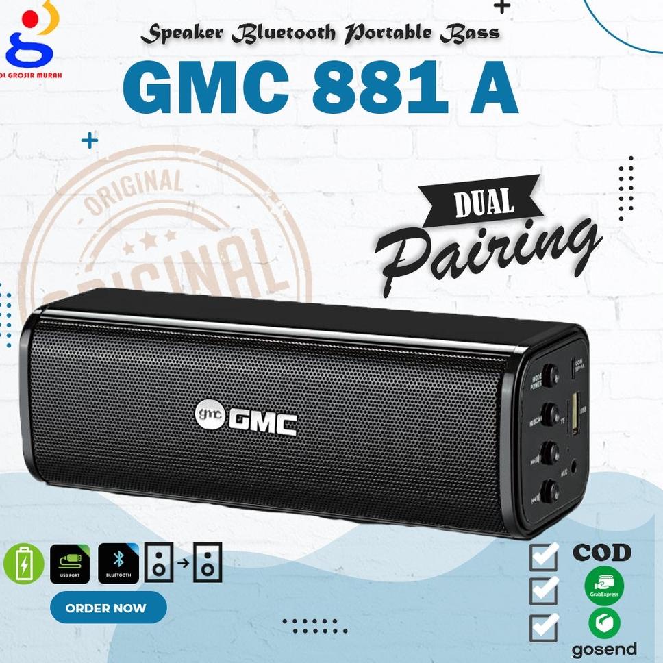 Speaker Bluetooth GMC 881A 100% ORIGINAL GMC Speaker Super Baas / RINREI SR-8899B ▪ CY.02Ja23ᴵ