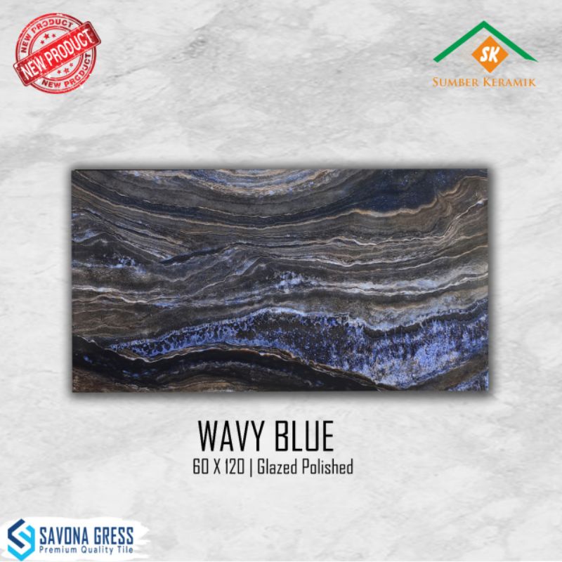 Granite lantai 60x120 Wavy blue / Savona gress/ kw-1/ glossy